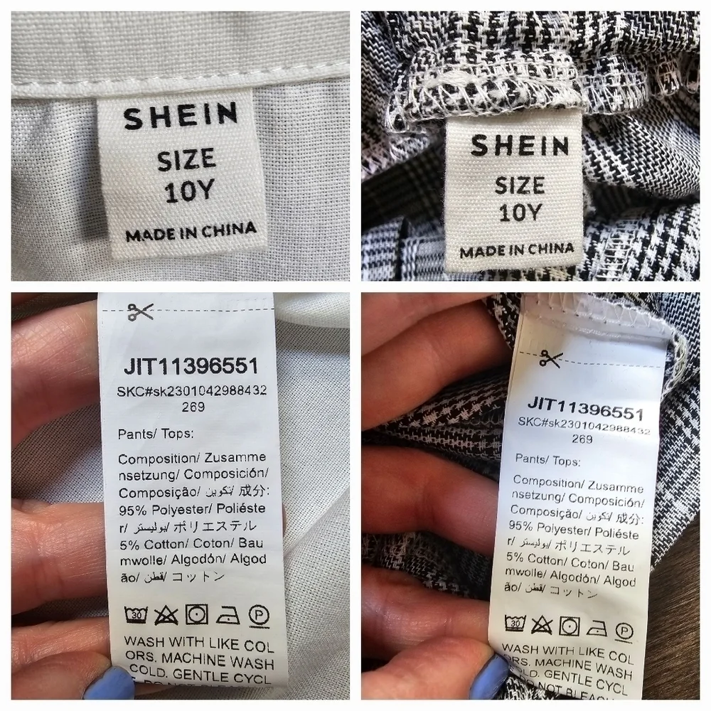 SHEIN Kids FANZEY Boys Bow Front Shirt & Plaid Print Shorts Size 10Y